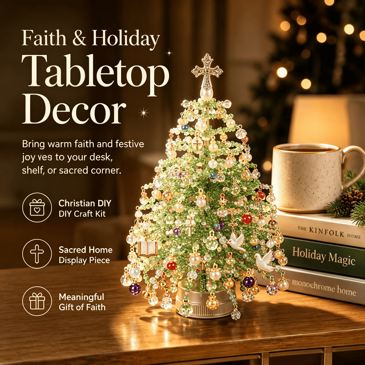 🎅 DIY Beaded Christmas Tree Kit – 🎄Create Your Own Sparkling Holiday Decoration