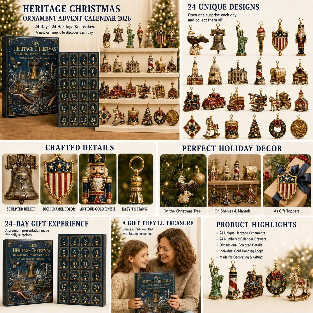 ⏰ Limited anniversary edition✨49% OFF!🔥America 250th Anniversary Heritage Christmas Advent Calendar