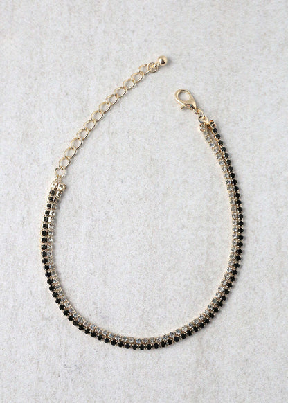 2-Layered Rhinestone Anklet