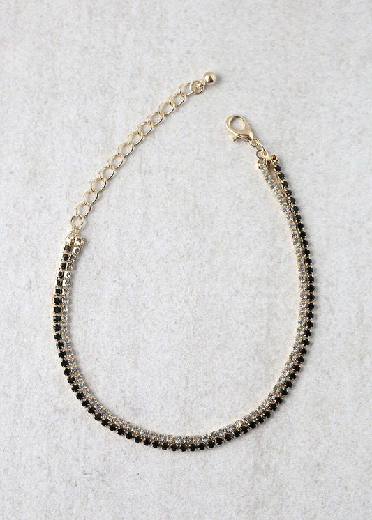 2-Layered Rhinestone Anklet