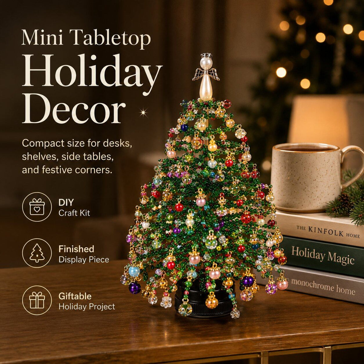 🎅 DIY Beaded Christmas Tree Kit – 🎄Create Your Own Sparkling Holiday Decoration