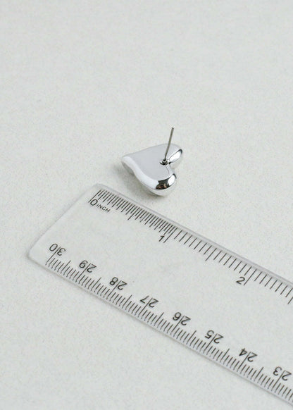 Chunky Heart Stud Earrings