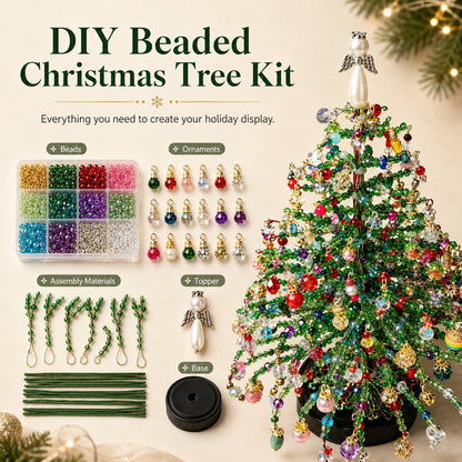🎅 DIY Beaded Christmas Tree Kit – 🎄Create Your Own Sparkling Holiday Decoration