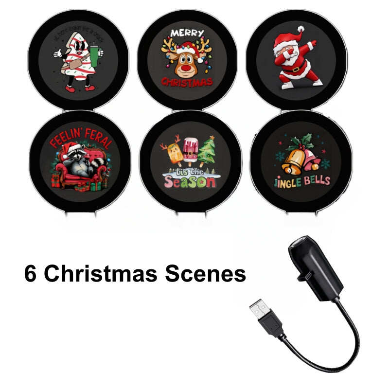Plug-&-Play HD Christmas Projector – 6 or 10 Festive Scenes