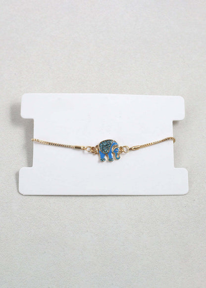 Gold Elephant Charm Bracelet