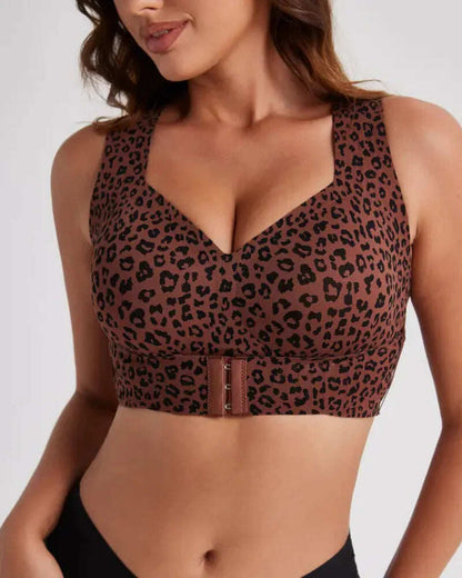 Cross Back Front Closure Wireless Posture Support Bra