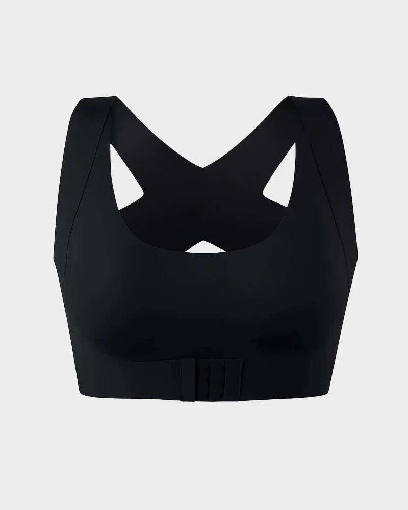 Cross Back Front Closure Wireless Posture Support Bra