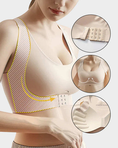 Cross Back Front Closure Wireless Posture Support Bra