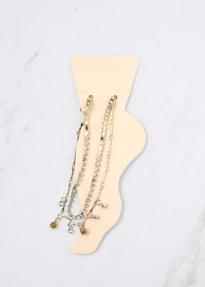 2-Layer Crystal Beads Anklet