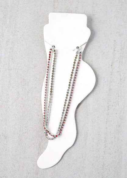 2-Layered Rhinestone Anklet