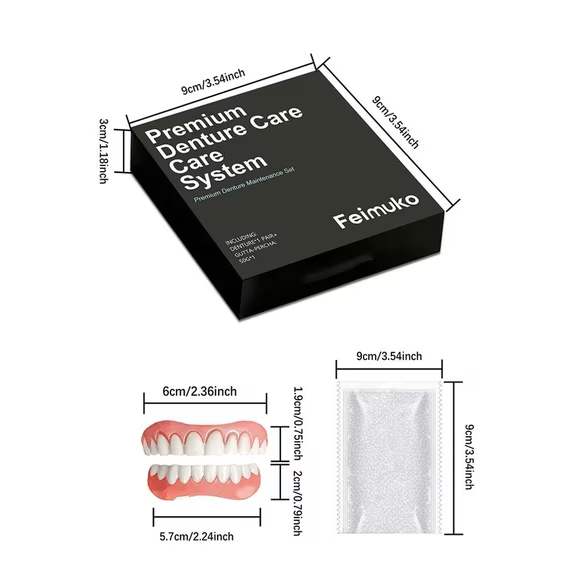 Ends Today:7O% OFF!  Custom-Fit Full Functional Dentures Make you more confident Starter Single Pack/For ages 50.