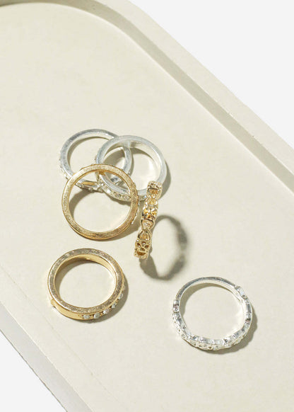 3 Piece Rhinestone Ring Set