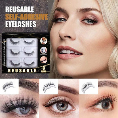 🌺Glue-Free Self-Adhesive Lashes – 3-Second, Natural & Reusable