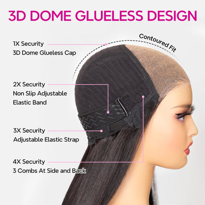 🎅🎄Layered Cut Glueless Loose Body Wave 6×5 HD Lace Wig Pre-Everything Human Hair Wigs