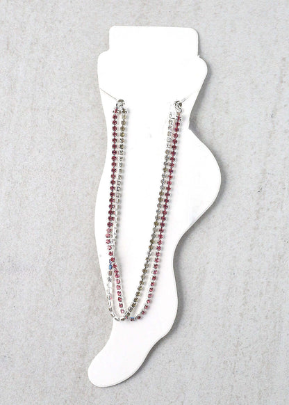 2-Layered Rhinestone Anklet
