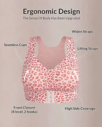 Cross Back Front Closure Wireless Posture Support Bra