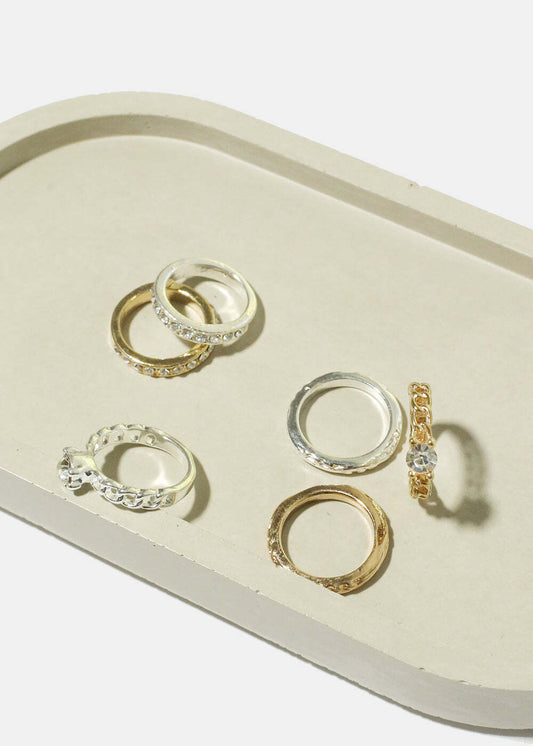 3 Rhinestone Rings