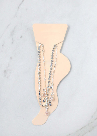 2-Layer Crystal Beads Anklet
