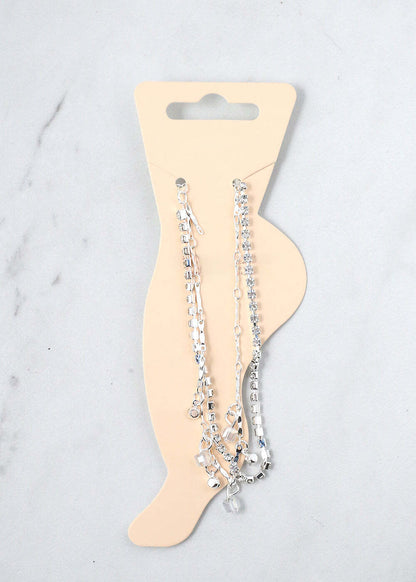 2-Layer Crystal Beads Anklet
