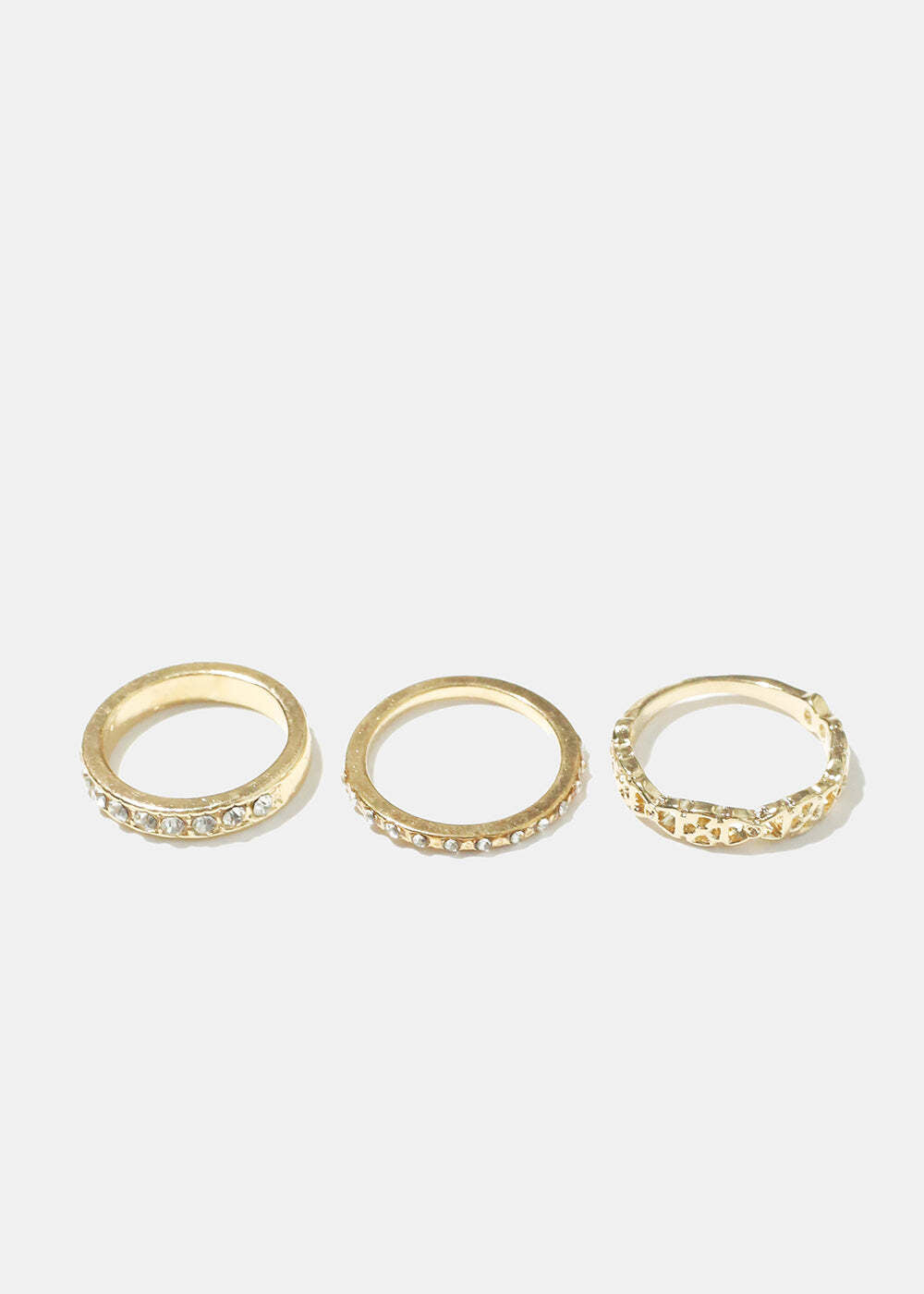 3 Piece Rhinestone Ring Set