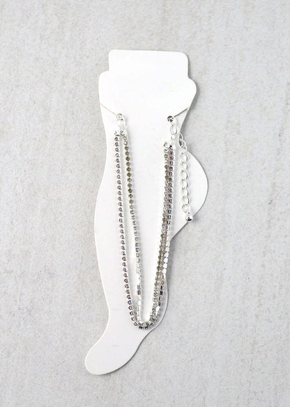 2-Layered Rhinestone Anklet