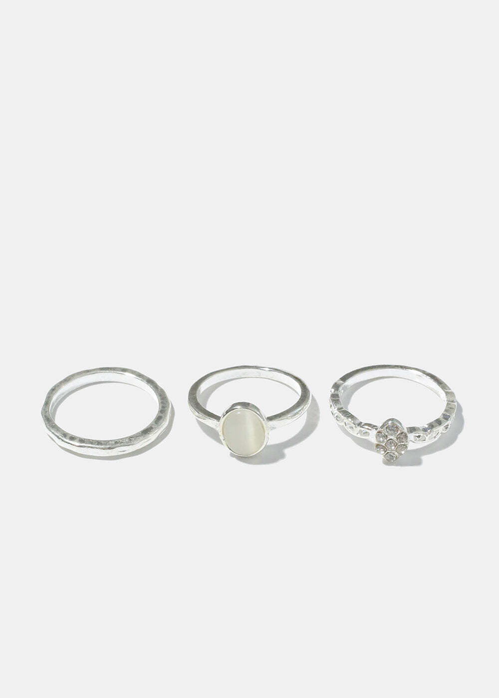 3 Piece Gem and Rhinestone Rings