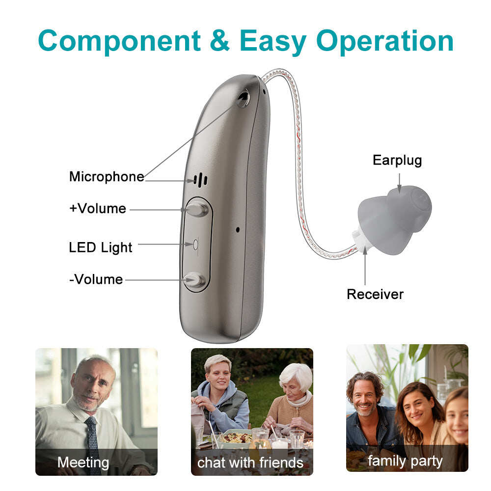 Smart, Self-Fitting Bluetooth Hearing Aids (App Controlled) Purchase 1pair (left and right ear)